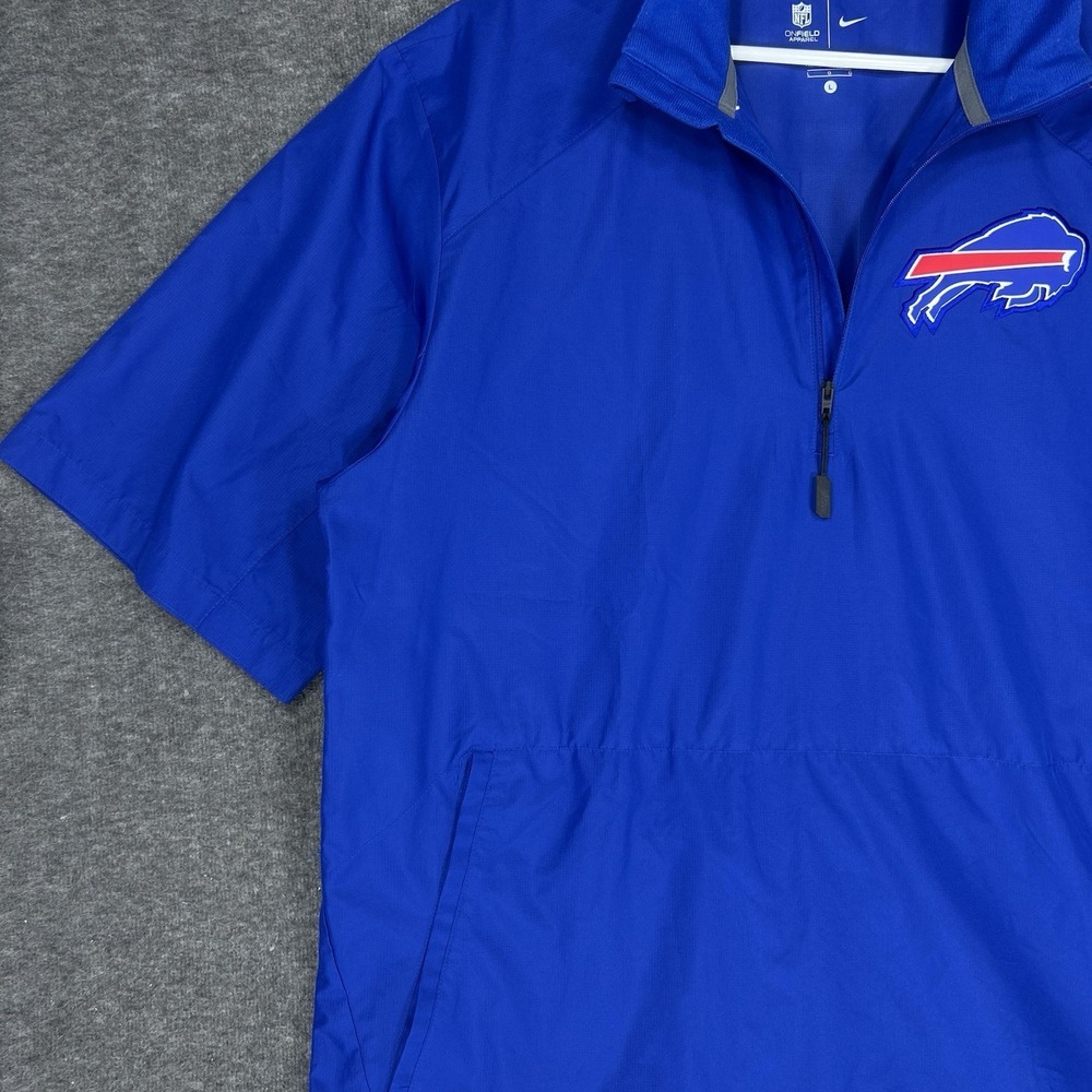 Nike On Field Bufflao Bills Sideline Coach Windbreaker Men L Blue Vented 1/4 zip - Picture 4 of 15